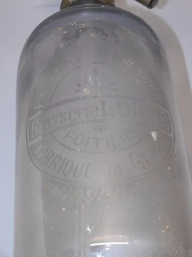 -ANCIEN SIPHON VERRE BRASSERIE LORNE POITIERS Déco COLLECTION BISTROT D