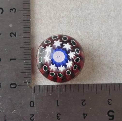 Ancien sulfure pour bijoux, bouton de manchette / pendentif, cristal Saint Louis