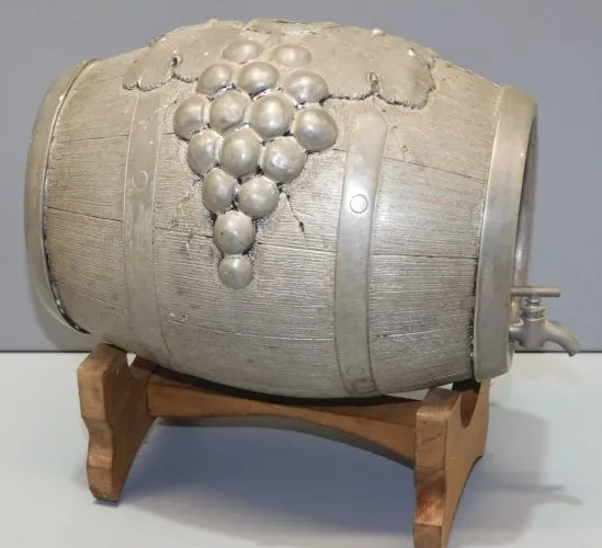 -ANCIEN TONNELET en ETAIN signé RISPAL COLLECTION DECO VITRINE  D