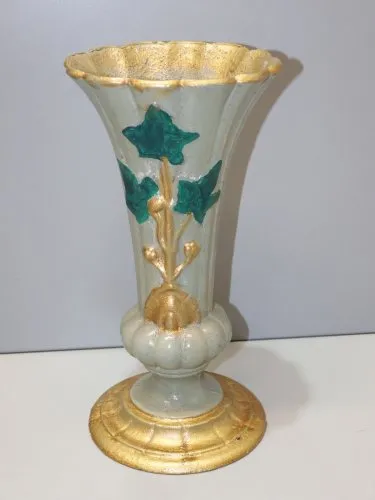 -ANCIEN VASE FONTE de FER PEINT par l'ancien PROPRIETAIRE COLLECTION déco  D