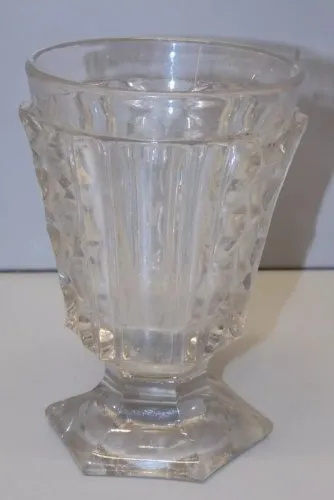-ANCIEN VERRE CALICE XIXe en VERRE Moulé EPAIS PUR JUS de GRENIER COLLECTION  D