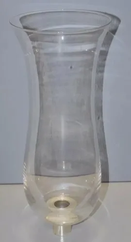 -ANCIEN VERRE POUR LAMPE PHOTOPHORE en VERRE CRISTALLIN BAGUE Argentée D