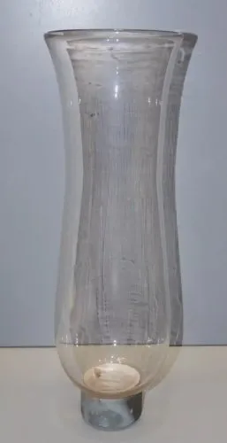 -ANCIEN VERRE POUR LAMPE PHOTOPHORE en VERRE CRISTALLIN BAGUE BRONZE   D