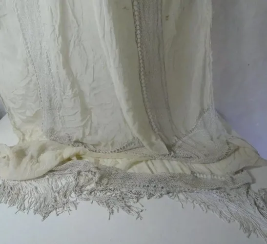 ancien voilage de porte coton macramé 230x160cm