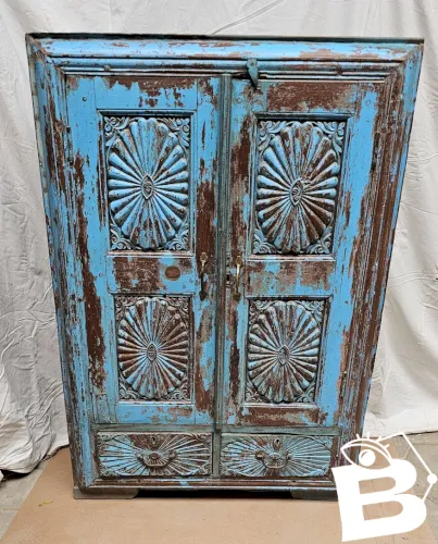 Ancienne armoire de Shekhawati en teck birman