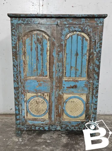 Ancienne armoire du Rajasthan en teck birman