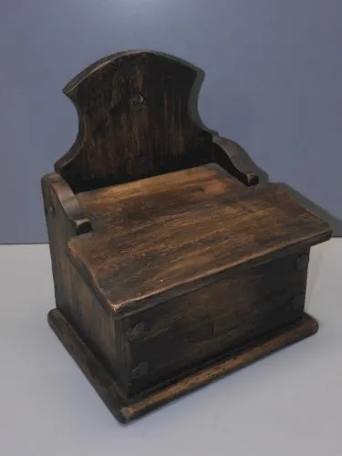 -ANCIENNE BOITE A SEL en BOIS à ACCROCHER ou POSER ART POPULAIRE déco CUISINE D