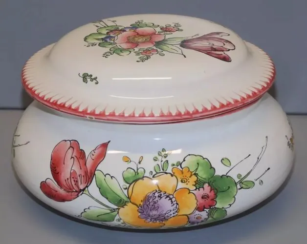 -ANCIENNE BONBONNIERE CERAMIQUE ALFRED RENOLEAU signée AR.A COLLECTION déco  D