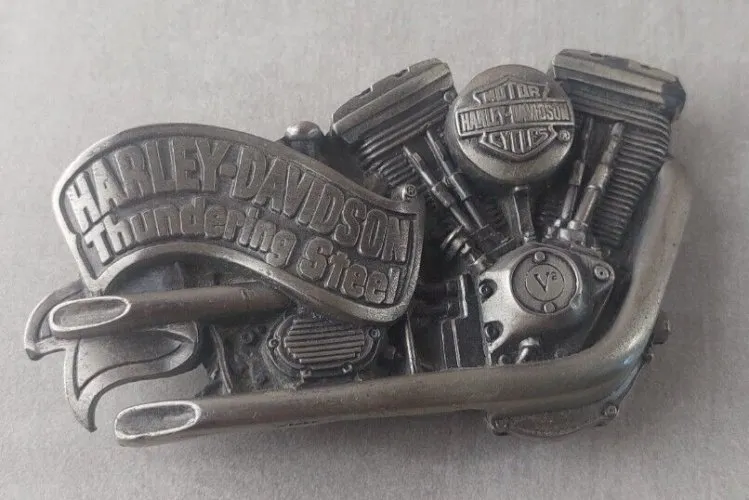 Ancienne boucle de ceinture, Harley Davidson, Thundering Steel, 1991