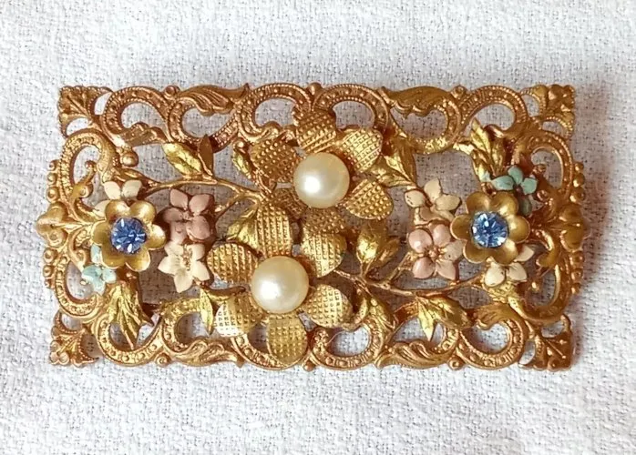 Ancienne Broche /bijou ancien /Émail/accessoire ancien/old brooch/ old jewel