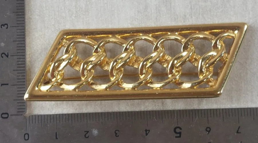 Ancienne broche en métal doré, Monet, vintage