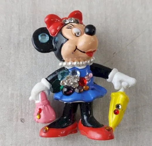Ancienne broche, Minnie avec strass, Bully Walt Disney, vintage