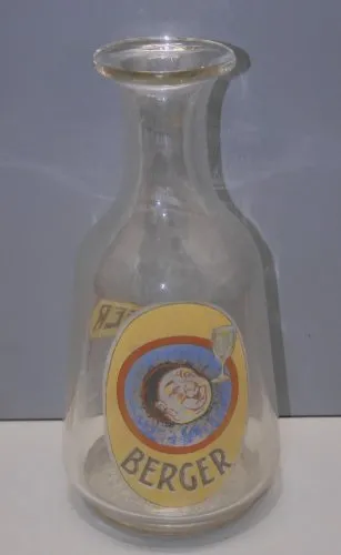 -ANCIENNE CARAFE BERGER VERRERIE FLORENT LYON déposé COLLECTION VITRINE   D