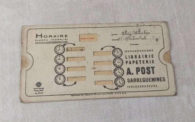 Ancienne carte, tables de multiplication, publicitaire, Normus, Sarreguemines