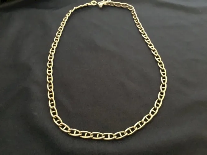 ancienne Chaîne Mixte En Argent vermeil Poinçonné