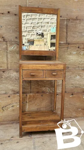 Ancienne console de lobby en teck birman