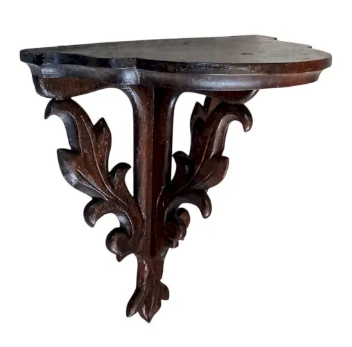 Ancienne Console Petite Étagère Murale Bois Sculpté Old wooden wall shelf