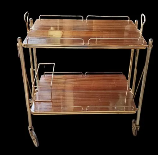 Ancienne Desserte Roulante Vintage Pliante chariot de service Années 1950