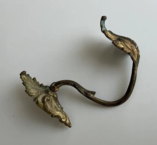 ancienne embrasse embrace de rideau en bronze 19 eme gravee RL 2169