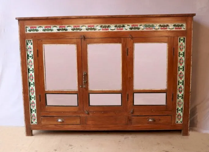 Ancienne enfilade coloniale en teck birman