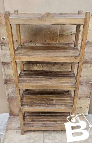 Ancienne étagère datelier en teck birman