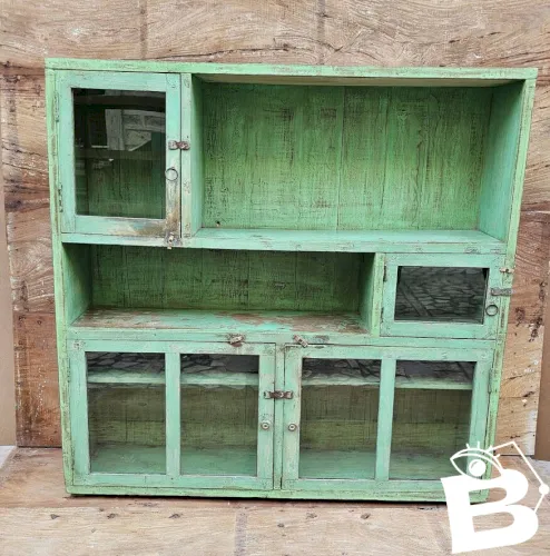 Ancienne étagère de marchand, buffet en teck birman