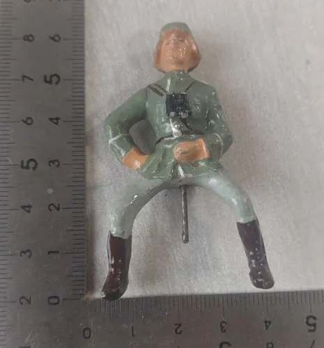Ancienne figurine militaire, cavalier, en composite peint, WW1, Elastolin