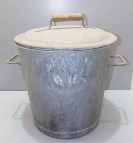 -ANCIENNE LESSIVEUSE en ZINC JUS de GRANGE déco collection art populaire  D