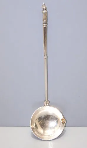 -ANCIENNE LOUCHE à PUNCH ou CREME ARGENT XIXe Poinçon SANGLIER déco TABLE  D