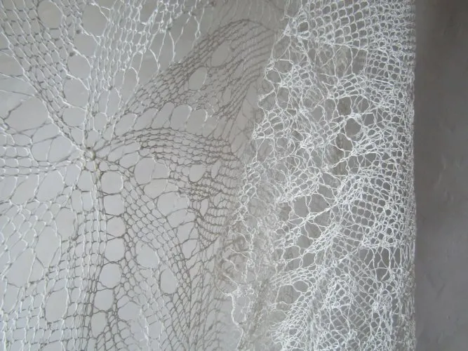 ancienne nappe ronde au crochet vintage
