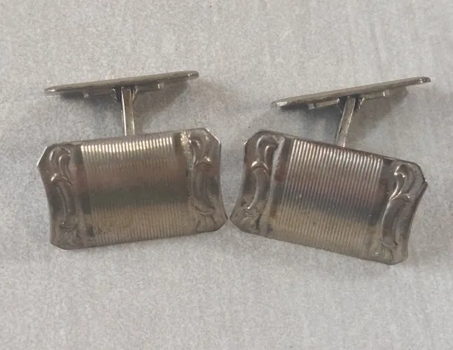 Ancienne paire de boutons de manchette, en argent 835, vintage