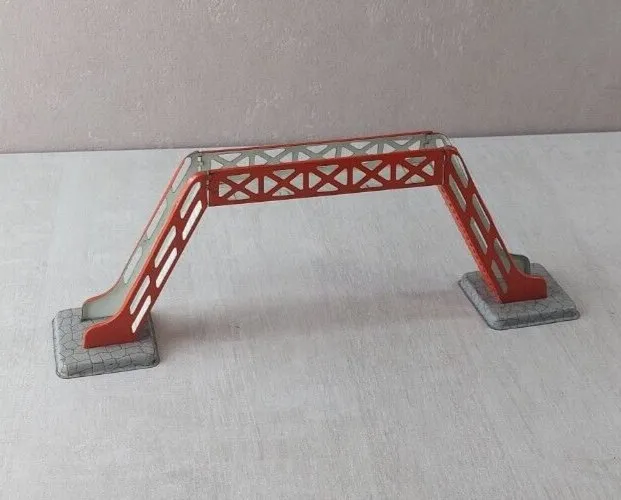 Ancienne passerelle / pont en tôle pour maquette de train, en HO