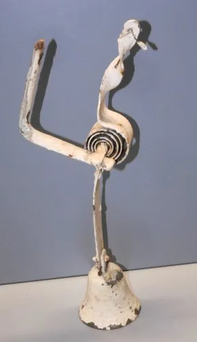 - ANCIENNE PETITE CLOCHE de PORTE D'ENTREE COMPLETE avec son RESSORT et Bras D