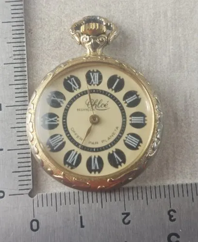 Ancienne petite montre gousset mécanique, Chloé, vintage