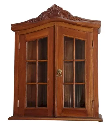 Ancienne petite Vitrine murale à Poser En Bois/Petit Mobilier Ancien