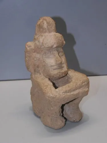 -ANCIENNE REPRODUCTION PETITE STATUETTE TERRE CUITE AZTEQUE MADE in SPAIN  D