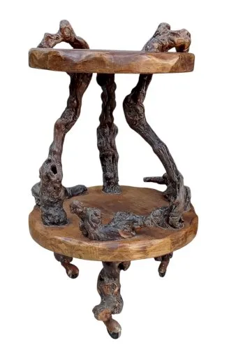 Ancienne Table D Appoint Guéridon Sellette Brutaliste Cep De Vignes