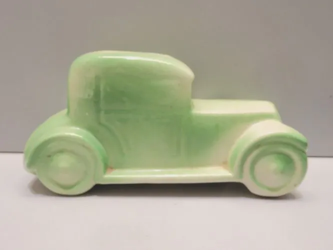 -ANCIENNE TIRELIRE BARBOTINE VIEUX TACOT COULEUR VERTE COLLECTION VITRINE  D