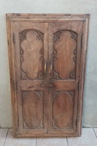 Anciennes portes de placard, bibliothèque murale en hêtre (2)