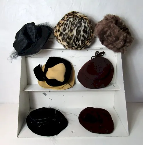 anciens chapeaux bibi de dame début 1900 fourrure feutre velours