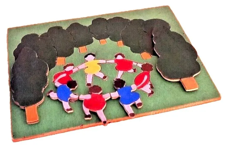 Années 1940  Jeu de formes Puzzle bois " la ronde "