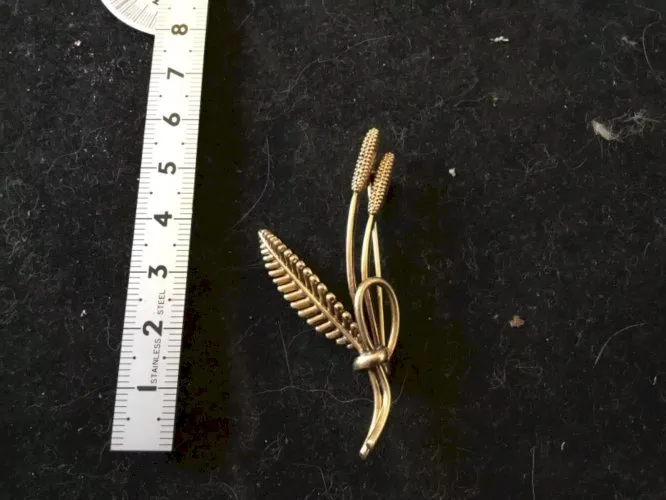 Art Nouveau broche ancienne plaque or avec plusieurs poinçon d orfèvrerie