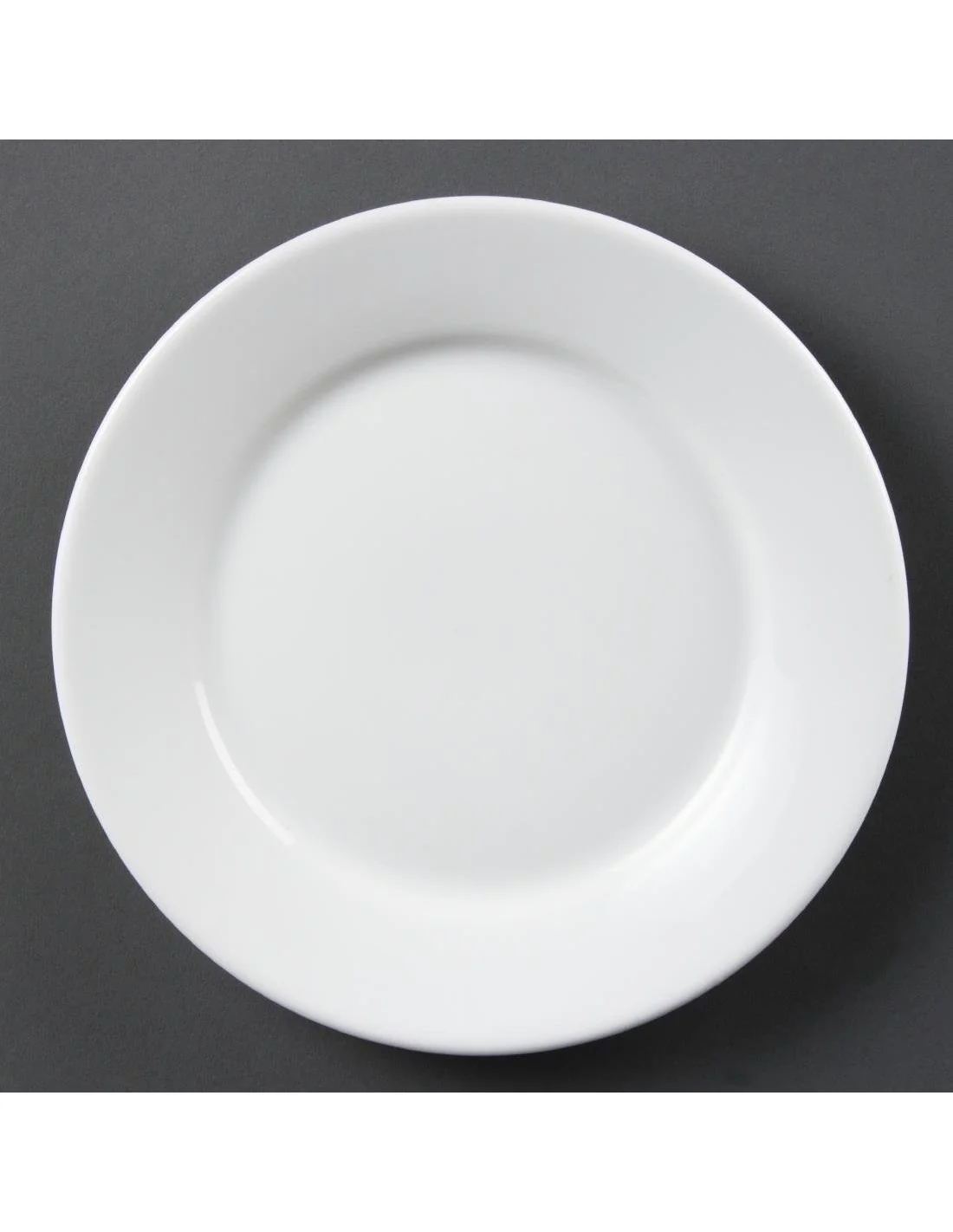 Assiettes à bord large blanches Olympia 230mm (Lot de 12)