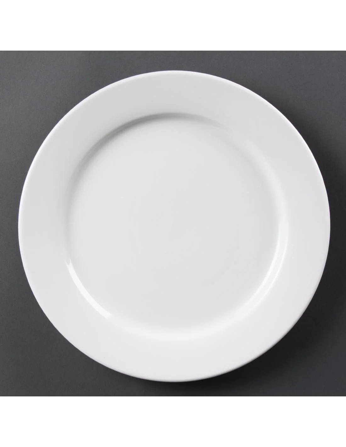 Assiettes à bord large blanches Olympia 280mm (Lot de 6)