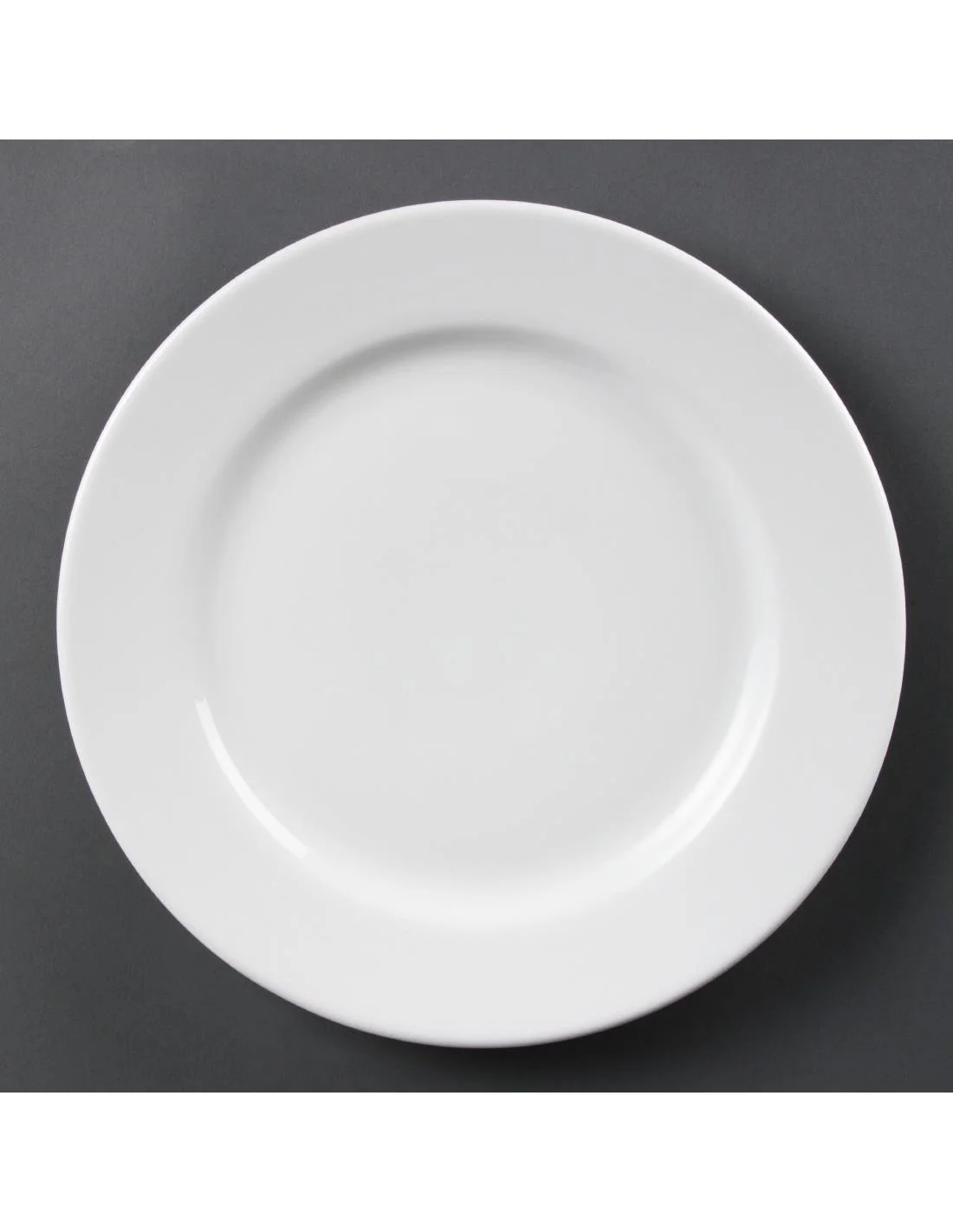 Assiettes à bord large blanches Olympia 310mm (Lot de 6)
