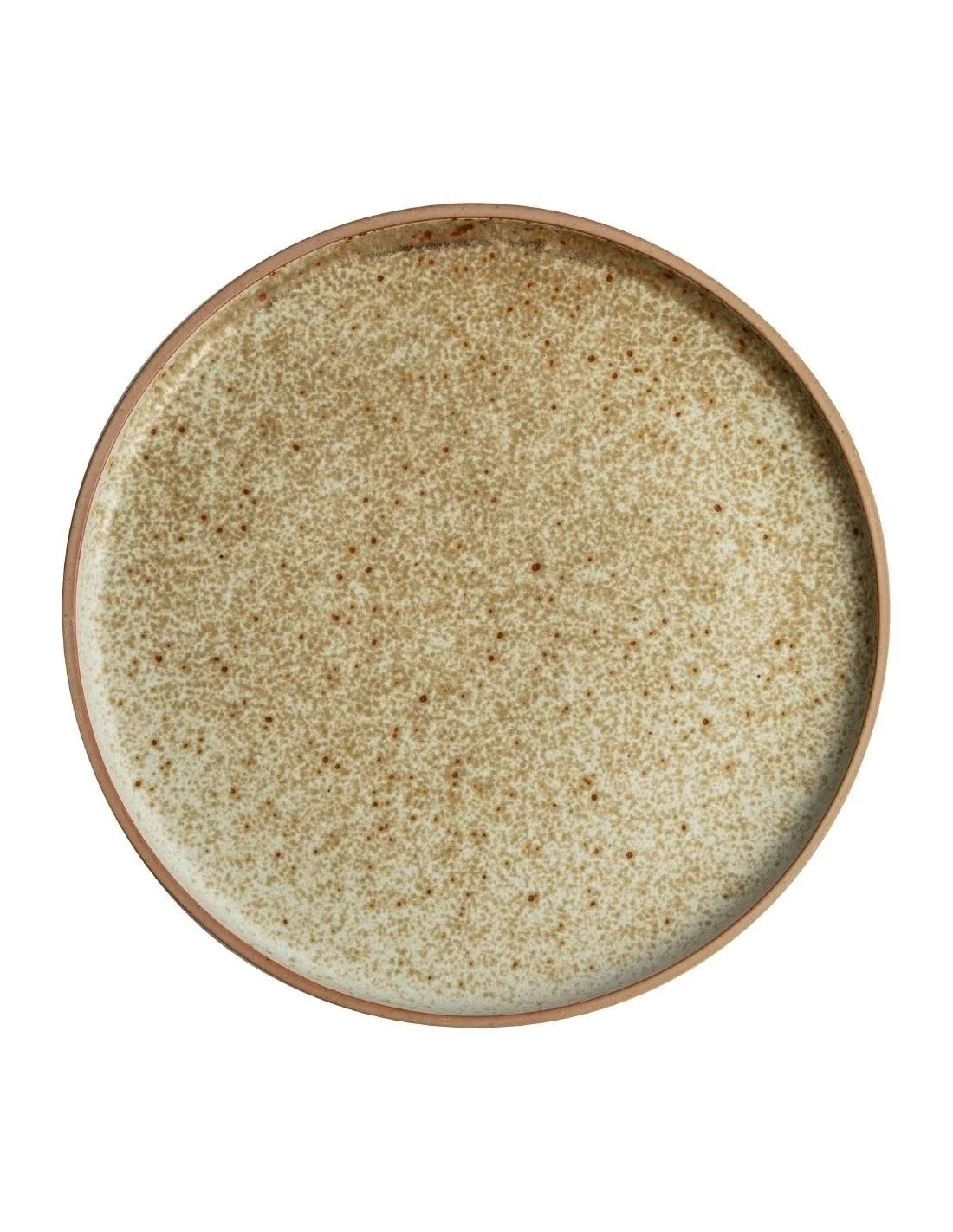 Assiettes plates bord droit beige moucheté Olympia Canvas 25 cm (Lot de 6)