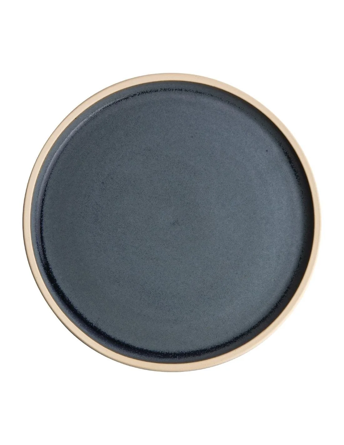 Assiettes plates bord droit granit bleu Olympia Canvas 18 cm (Lot de 6)