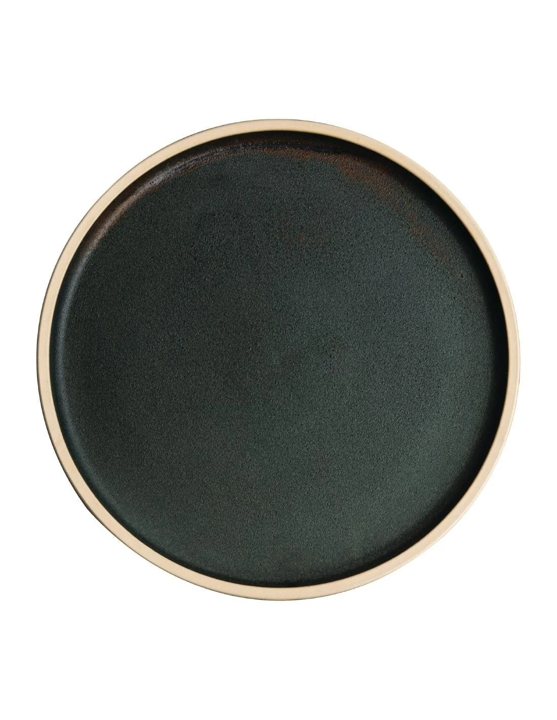 Assiettes plates bord droit vert bronze Olympia Canvas 25 cm (Lot de 6)