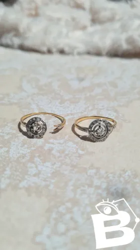 Attention bien lire! Bagues anciennes à restaurer en or et diamants