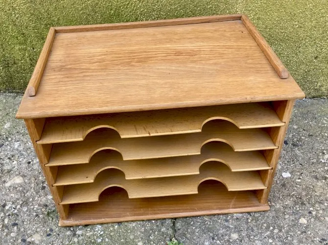 Bac à courrier vintage - range courrier à poser sur le bureau